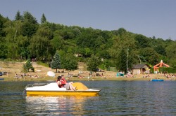 Pedalos water sports activities Lake Laouzas