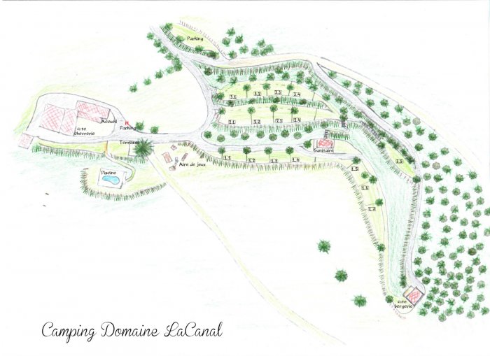 Plattegrond camping Domaine Lacanal